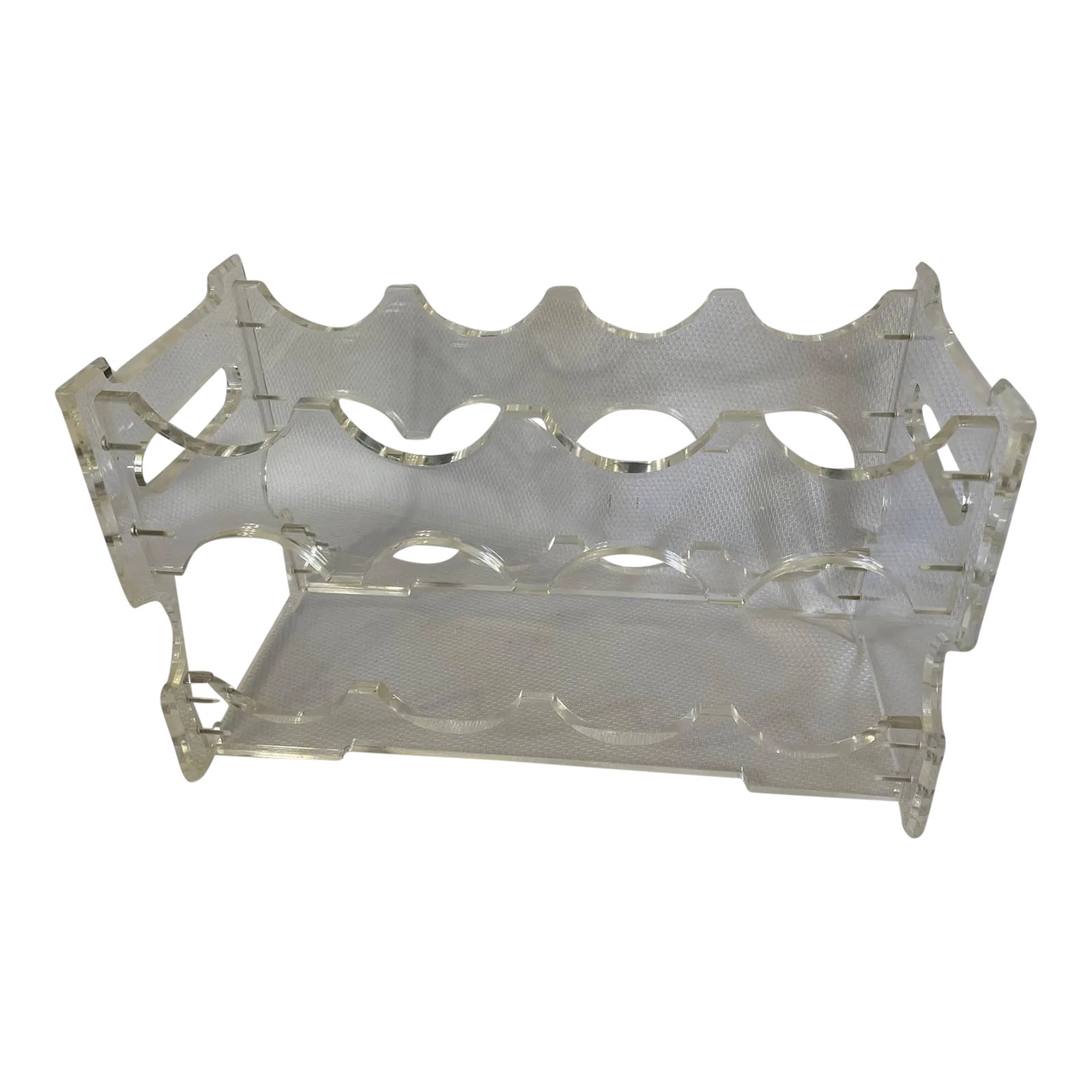 1970s Vintage Acrylic Lucite Wine Rack | Chairish