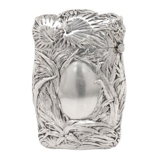 Antique Blackinton & Co. Palm Leaf Tropical Sterling Silver Matchsafe or Vesta For Sale