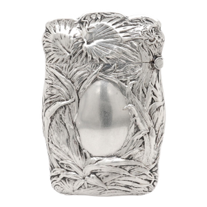 Antique Blackinton & Co. Palm Leaf Tropical Sterling Silver Matchsafe or Vesta