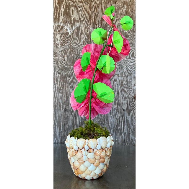 Ceramic Contemporary Hand Rolled Paper Flowers For Sale - Image 7 of 8