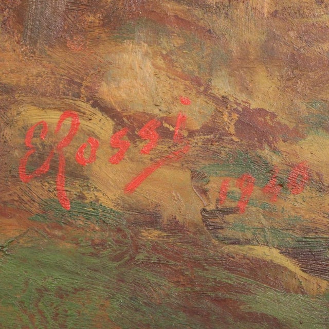 E. Rossi, Italian Woodland Landscape, 1940, Oil, Framed For Sale - Image 12 of 15