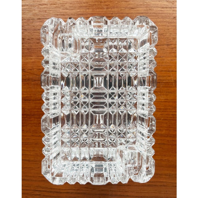 Mid-Century Modern Mid-Century Modern Crystal Glass Stacking Ashtray and Box from Julia, Poland, 1960s, Set of 2 For Sale - Image 3 of 18