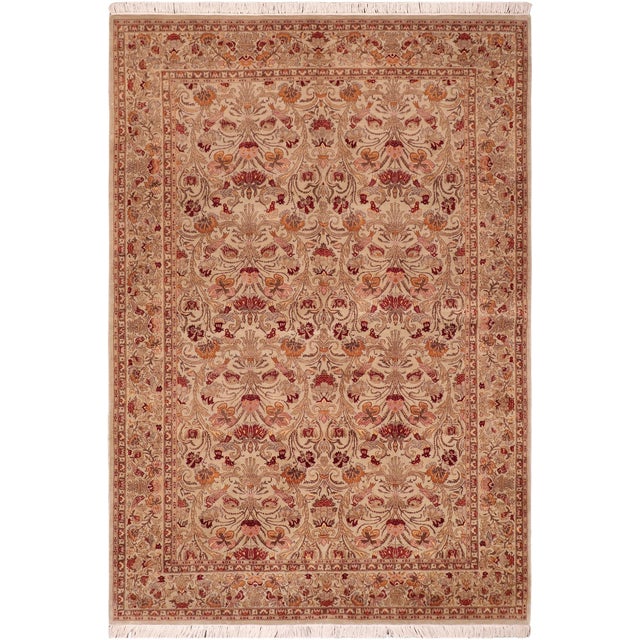 Shabby Chic 1990's Pak-Persian Taupe/Red Wool Rug - 6'2'' X 9'1'' For Sale - Image 9 of 9