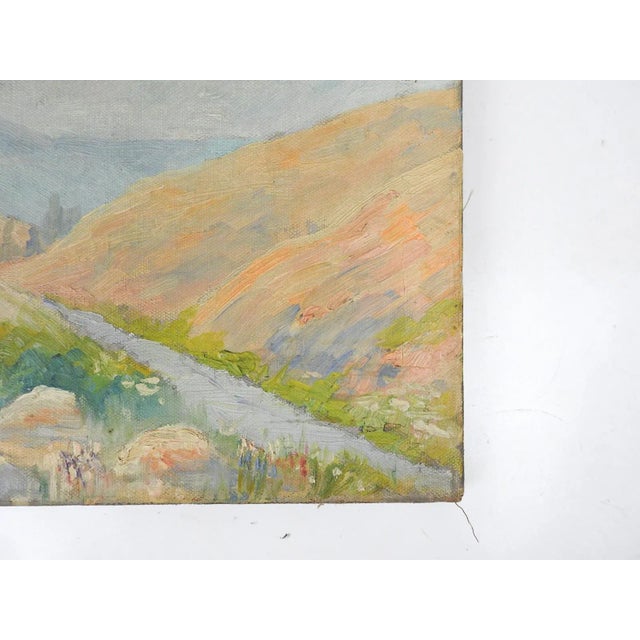 Rustic European Vintage Plein Air Impressionist Continental Landscape Painting For Sale - Image 3 of 6