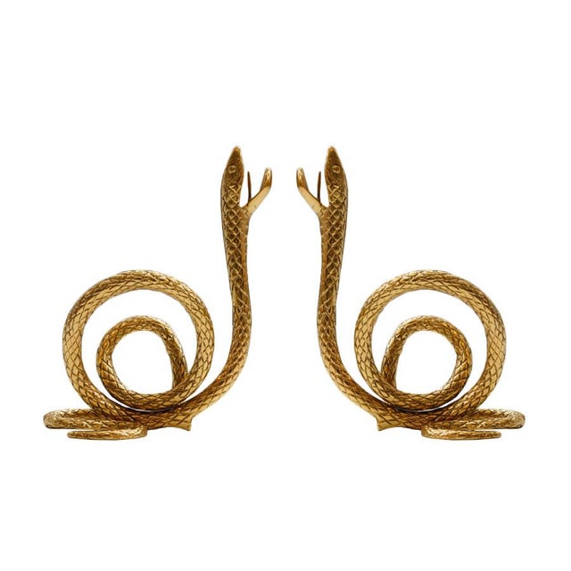Mid-Century Modern Italian Bronze Candelabras, Set of 2 For Sale - Image 5 of 5