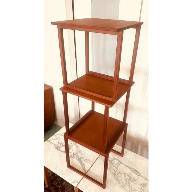 Brown Kai Kristiansen Cube Nesting Tables in Teak Set of 3 Model 33 1960s Danish Modern For Sale - Image 8 of 12