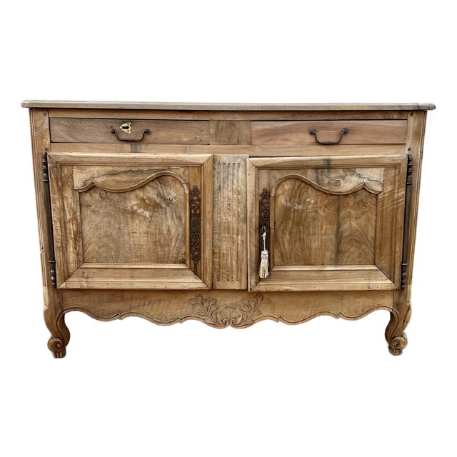 French 18th Century Louis XV Provincial Bleached Walnut Two Door Buffet For Sale