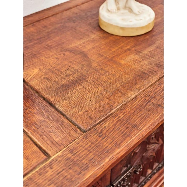 Neo-Gothic Oak Chest of Drawers For Sale - Image 4 of 10