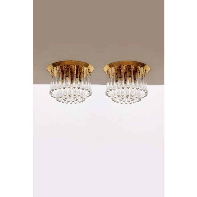 Metal Austrian Raindrop Hanging Lamps in Murano by J. T. Kalmar, 1970, Set of 2 For Sale - Image 7 of 12