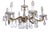 Brass Lead Crystal Chandelier Six Lights from Palwa & Walter, 1960s For Sale