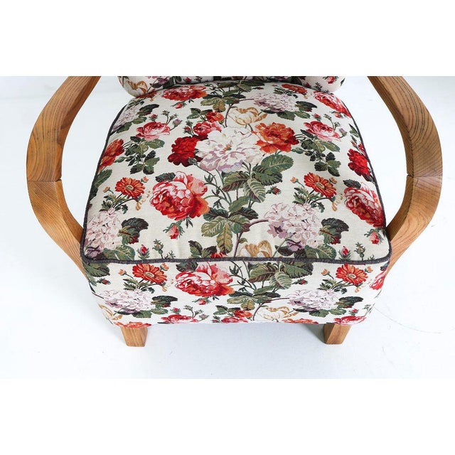 Red Pair of Halabala Style Lounge Chairs, 1950s For Sale - Image 8 of 13