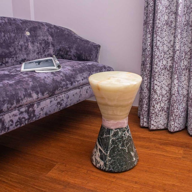 Side Table in Onyx and Marble by Forzini For Sale - Image 12 of 13