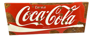 Vintage Coca Cola Sign in Enamel and Iron
