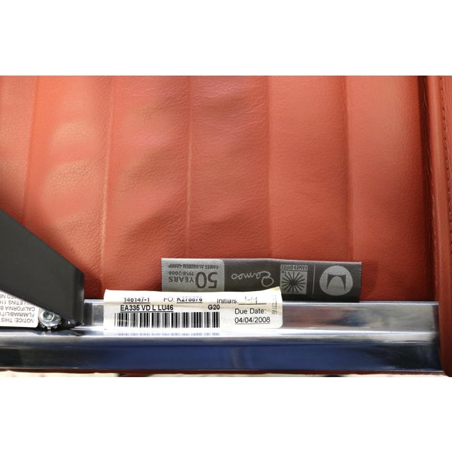 Mid-Century Herman Miller Eames Aluminum Group Brown Terra Cotta Leather Management Chair For Sale - Image 12 of 12