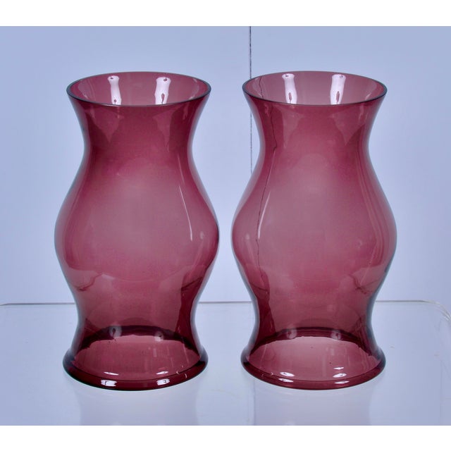 Pr. Of Amethyst Glass Hurricane Shades Chairish