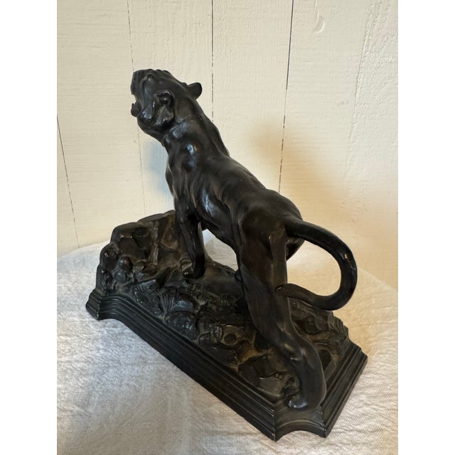1920s Art Deco “Roar of the Tiger” Ronson Bookend Sculpture For Sale - Image 4 of 12