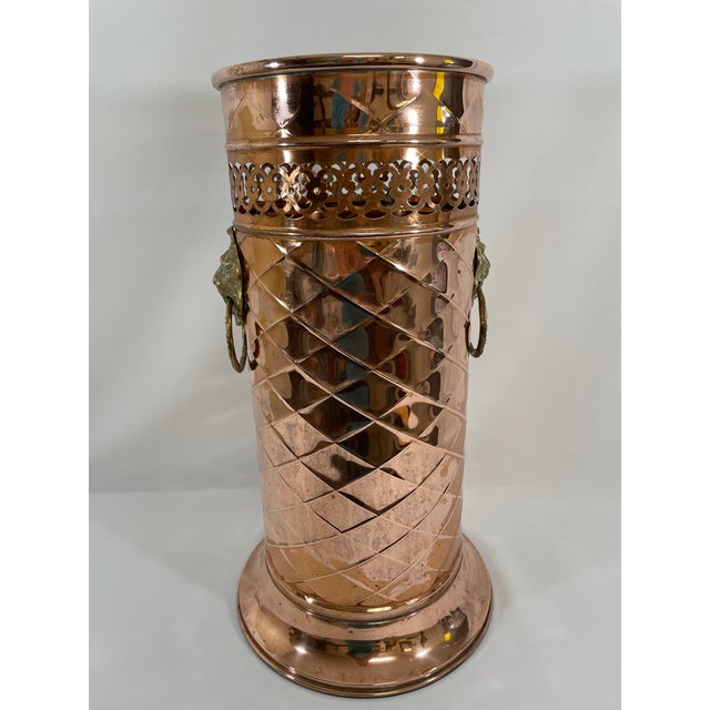 Mid 20th Century French Copper Umbrella Stick Stand For Sale - Image 6 of 16