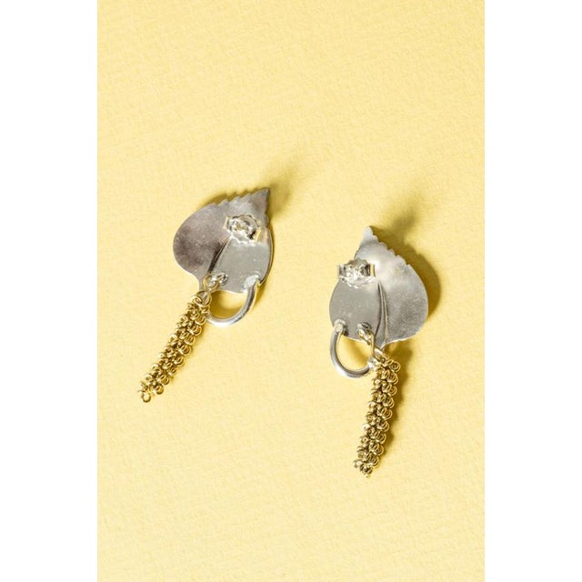 Gilded Silver Earrings by Gertrud Engel, 1948, Set of 2 For Sale - Image 6 of 8