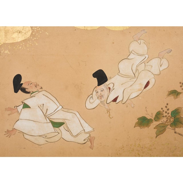 Pair Japanese Edo Six Panel Screens Legend of Minamoto For Sale - Image 15 of 18