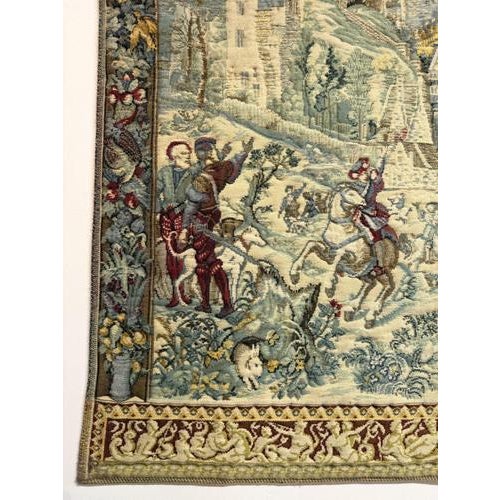 Large Vintage French Tapestry For Sale - Image 3 of 6