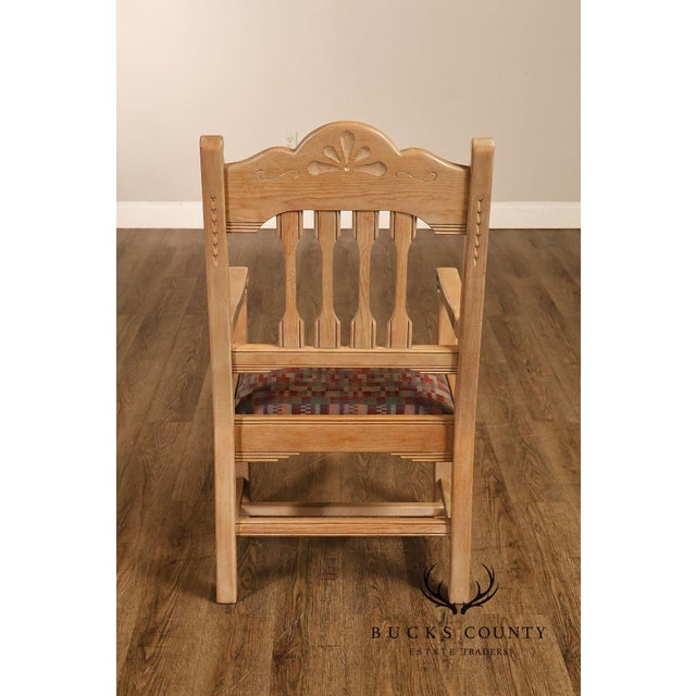 Southwest Style Vintage Set of Six Carved Pine Dining Chairs For Sale - Image 11 of 18