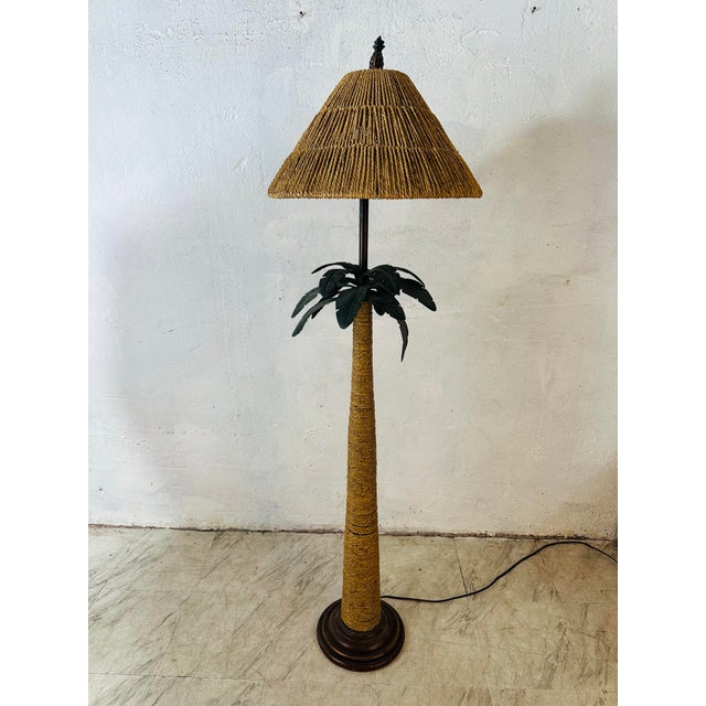 Brown Vintage Palm Tree Floor Lamp For Sale - Image 8 of 8