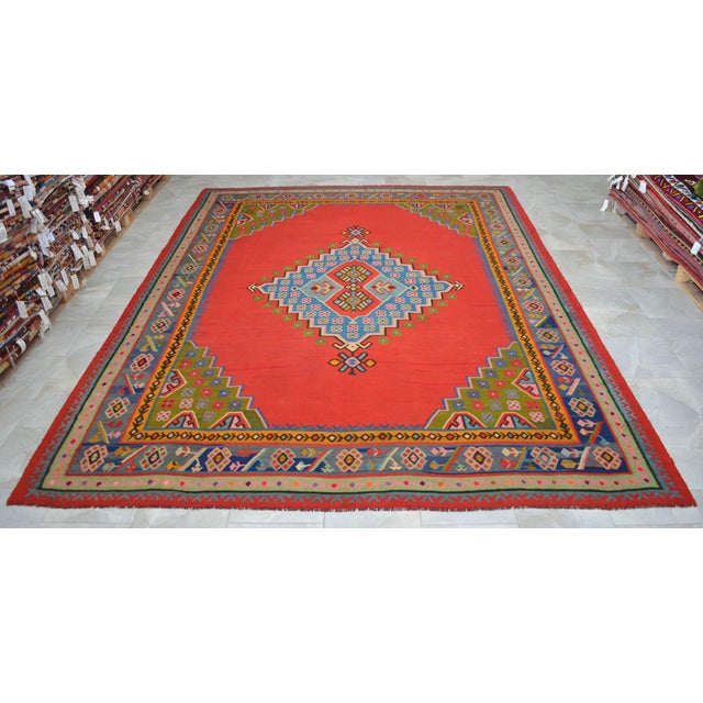 1930s Antique Oushak Rug Turkish Hand Woven Oversized Area Rug - 9′10″ × 12′10″ For Sale - Image 11 of 18
