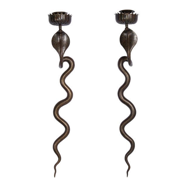 Pair of Anglo Indian Cobra Wall Sconces For Sale