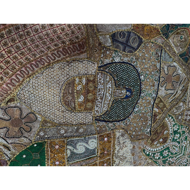 Gemstone Indian Tapestry With Hand Sewn Beading For Sale - Image 7 of 12