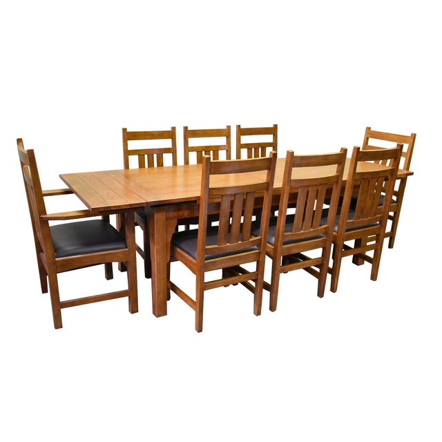 Mission Stow Leaf Dining Table - Light Oak For Sale In Chicago - Image 6 of 9