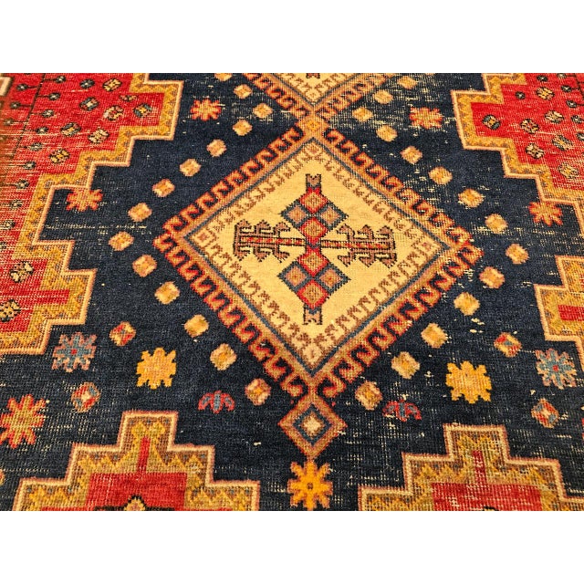 Vintage Persian Afshar Tribal Rug, Hand-Knotted Wool, Geometric Pattern, Navy & Red, 6x7 For Sale - Image 12 of 14