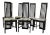 Set of 6 1980s Slat Back Black Enamel Dining Chairs | Montreal For Sale