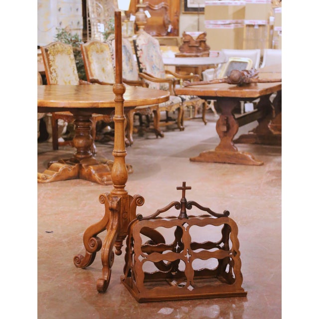 Wood 18th Century French Louis XVI Walnut Lectern Lutrin With Tripod Base For Sale - Image 7 of 10