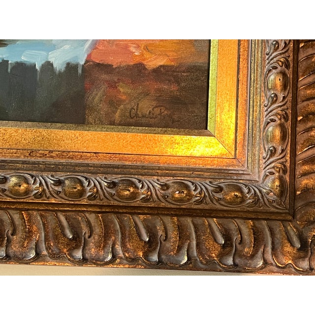 Late 20th Century Floral Still Life Oil Painting on Canvas, Gold Ornate Frame For Sale - Image 9 of 15