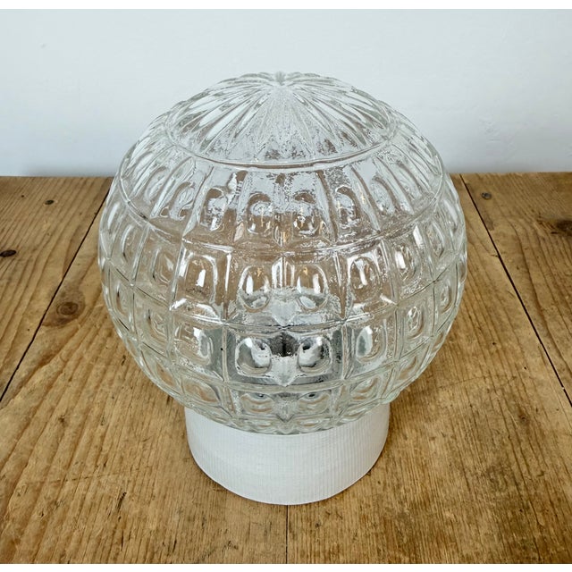 Industrial Vintage White Porcelain Ceiling Light, 1970s For Sale - Image 3 of 13