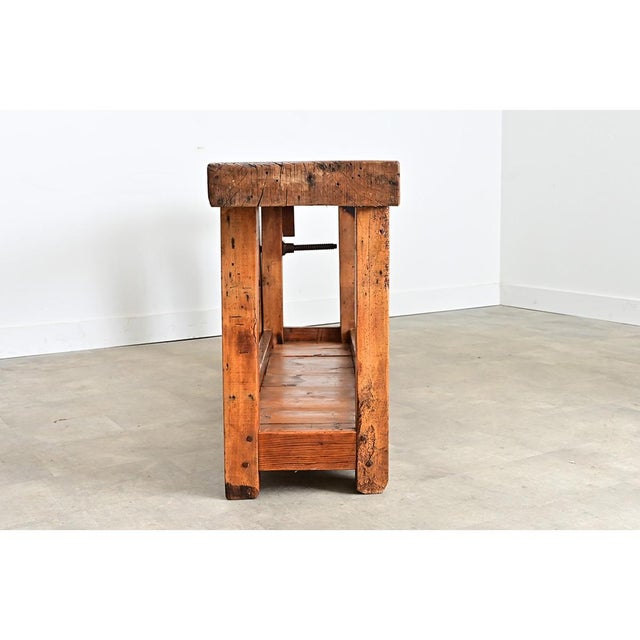 Brown French 19th Century Oak & Beech Artisan's Workbench For Sale - Image 8 of 12