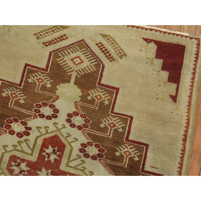 Mid 20th Century Vintage Zabihi Collection Small Camel Turkish Anatolian Rug - 3'2" x 4'3" For Sale - Image 5 of 8