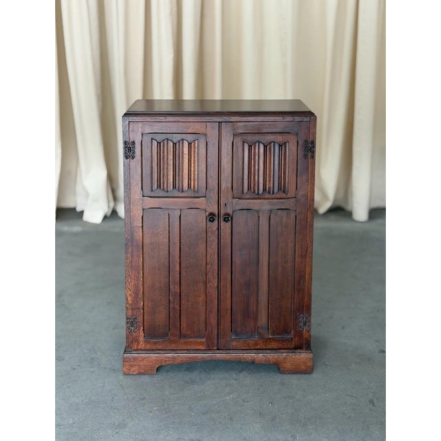 Vintage Carved Oak Armoire For Sale - Image 10 of 12