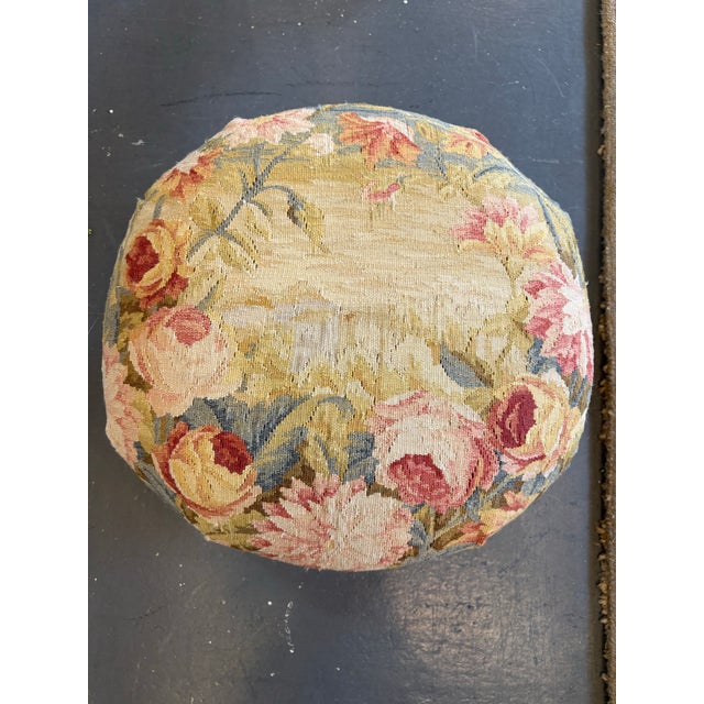French Late 20th Century French Louis XVI Style Tapestry Footstool For Sale - Image 3 of 7