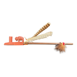 Chippewa Native Indian Catlinite Buffalo Effigy Pipe by Bill Bryan "Big Eagle"