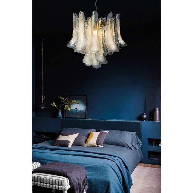 White Petal Chandelier in Murano Glass, 1990s For Sale - Image 6 of 18