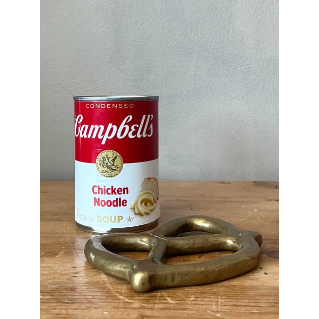 Mid-Century Modern Vintage Brass Pretzel For Sale - Image 3 of 12