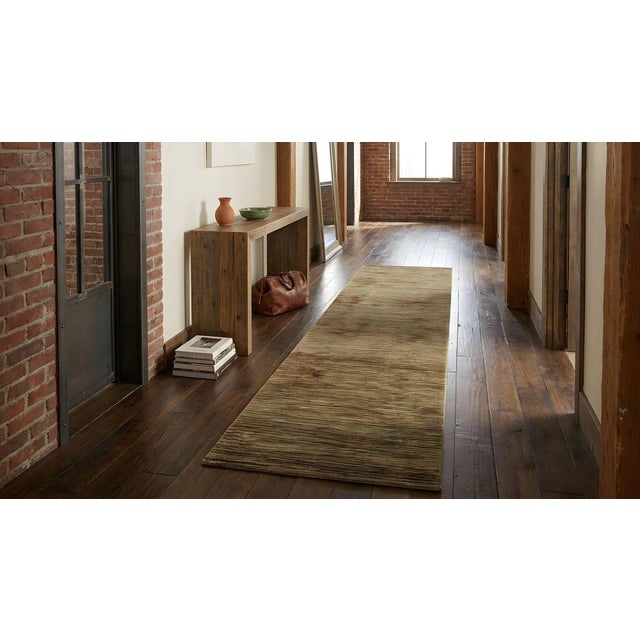 3x10 Brown Hand-Knotted Wool Striated Earth Tones Classic Traditional Carpet Rug For Sale - Image 10 of 10