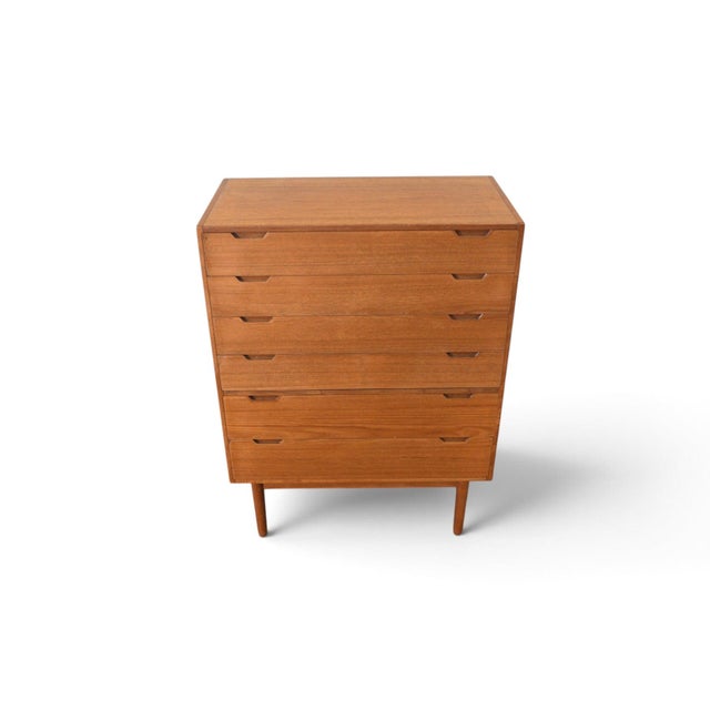 Wood Danish Modern Highboy in Teak by Svend Langkilde For Sale - Image 7 of 8