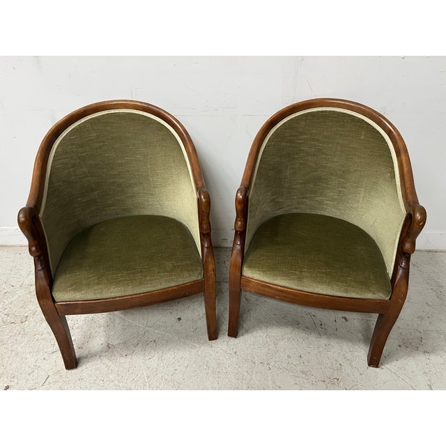 Gondola-Style Armchairs with Swan Necks, Set of 2 For Sale - Image 11 of 12