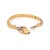 Finely detailed antique Edwardian era snake bracelet (circa 1907), crafted in 18k yellow gold. Rose cut diamonds graduate...