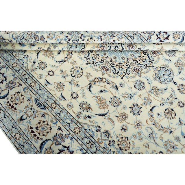 Hand-Knotted Oriental Rug Nain 9la Rug with Silk For Sale - Image 10 of 13