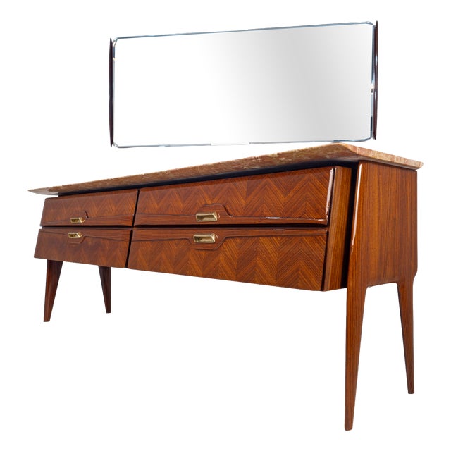 Mid-Century Sideboard with Mirror from La Permanente Mobili Cantù, 1950s, Set of 2 For Sale