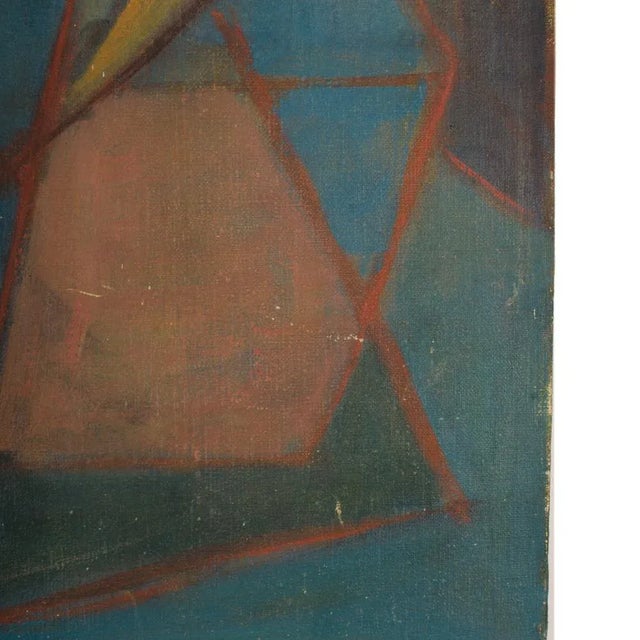 Tan Mid 20th Century "Abstract Ballerina" Modernist Figurative Oil Painting by Sidnee Livingston For Sale - Image 8 of 11