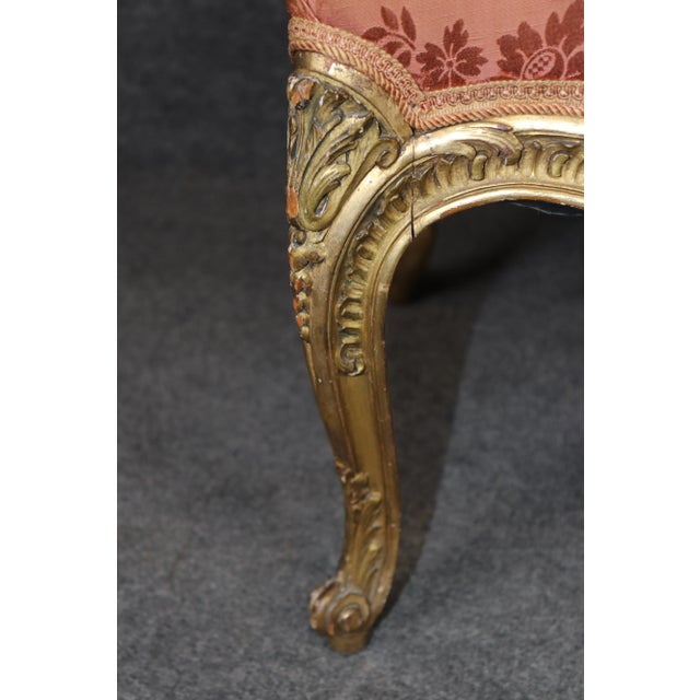 Pair French Late 19th Century Louis Xv Style Carved Gold Gilt Armchairs For Sale In Philadelphia - Image 6 of 17